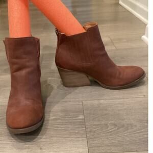 Korks Womens Hadley Block Heel Bootie Ankle Brown US 9.5 Vegan Bohemian Casual